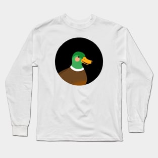 Green Mallard Duck in Circle Long Sleeve T-Shirt